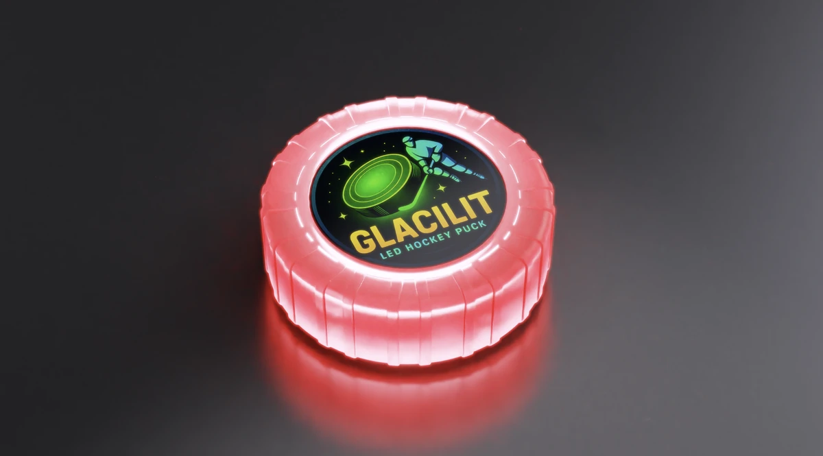 Red LED Hockey Puck