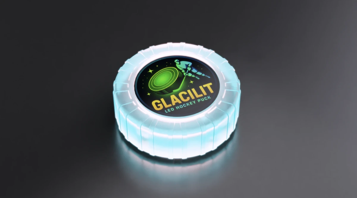 Ice Blue LED Hockey Puck